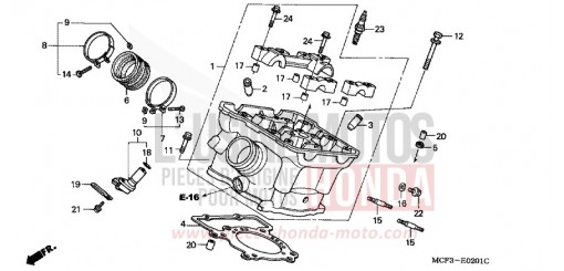 CULASSE DE CYLINDRE AR. VTR1000SP5 de 2005